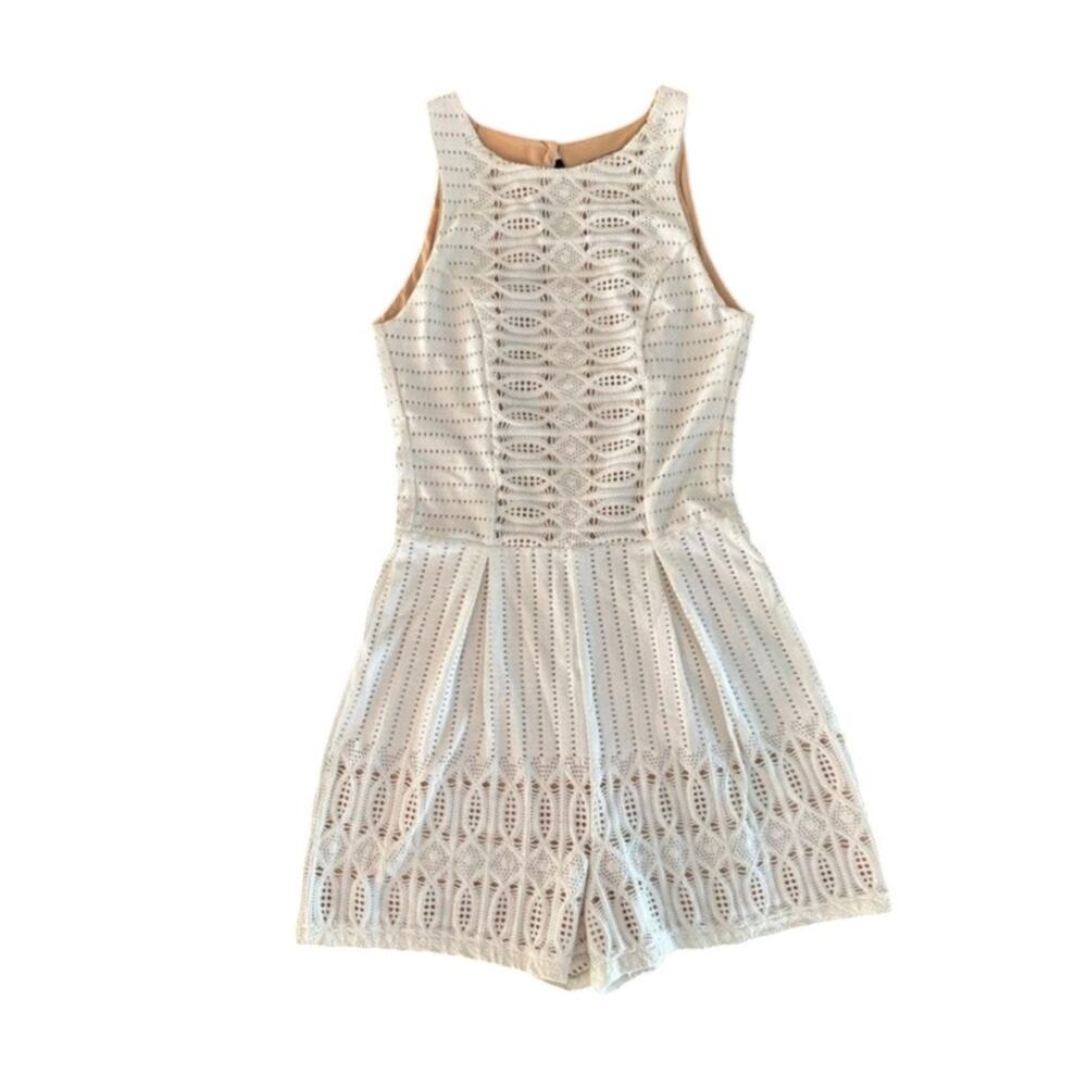 Elegant and rare Nightcap by Carisa Rene skort dress in white crochet lace